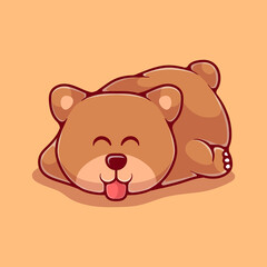 cute bear illustration sleeping