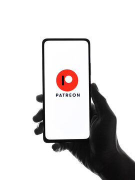 West Bangal, India - January 7, 2022 : Patreon logo on phone screen stock image.