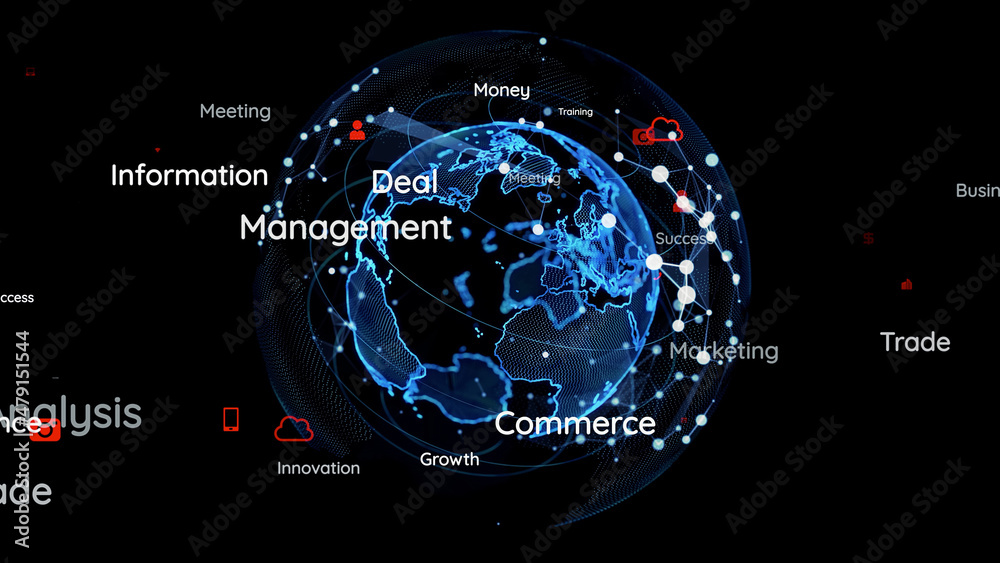 Fototapete global communication network concept. data analysis. search engine optimization.
