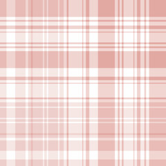 Seamless pattern in pink and white colors for plaid, fabric, textile, clothes, tablecloth and other things. Vector image.