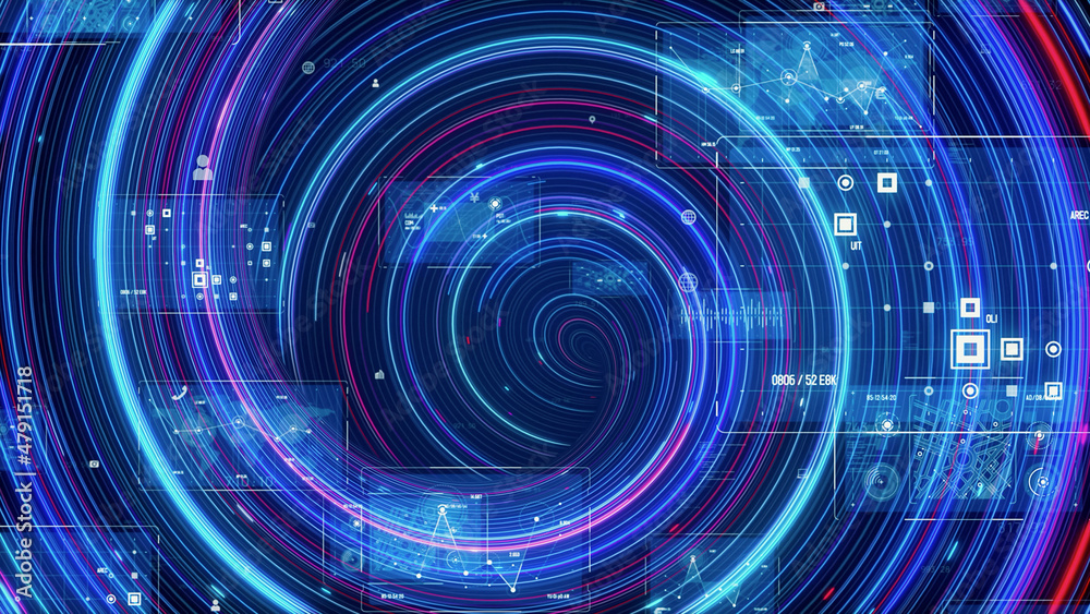 Poster communication network concept. digital transformation.
