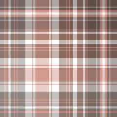 Seamless pattern in gray, pink, brown and white colors for plaid, fabric, textile, clothes, tablecloth and other things. Vector image.