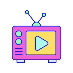 tv channel Vector icon which is suitable for commercial work and easily modify or edit it

