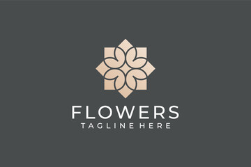 Spa yoga beauty flowers logo vector icon design