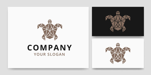 Simple Ocean Turtle Polygonal Logo