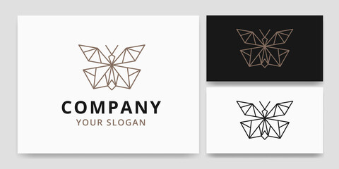 Luxury Outline Butterfly Polygonal Logo