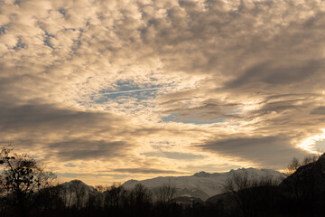 Cloud formation in the evening in Vaduz in Liechtenstein