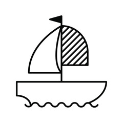 sailing boat icon. boat ship transport sign. vector illustration