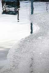 snow covered water, nacka, sweden, stockholm,sverige