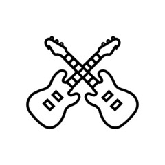 Obraz premium Guitar line icon, beauty vector logo isolated on white background