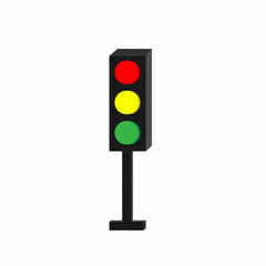 traffic light vector for animation, design elements, cartoons. cheerful modern colored style design