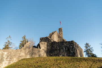 Historic old ruin in Schellenberg in Liechtenstein - obrazy, fototapety, plakaty