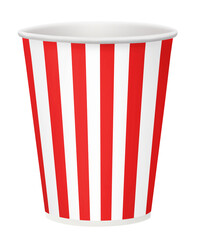 Empty cup of popcorn, isolated on white background