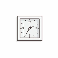 Illustration vector graphic of the wall clock. Wall clock minimalist style isolated on a white background. Illustration Suitable for illustration of clock products, etc.