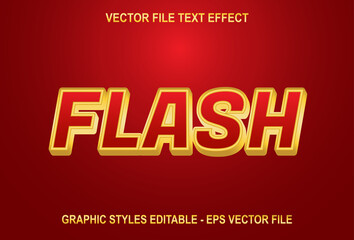 flash text effect on red color background.
