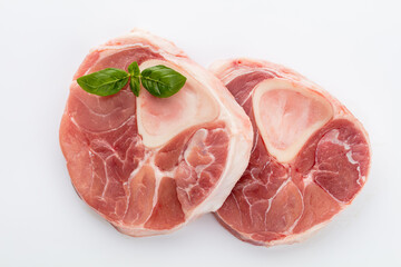 Meat steak isolated on the white background.