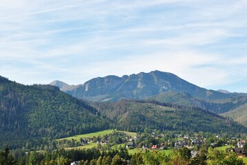 Beautiful mountain landscape. A trail leading through the Tatra National Park.