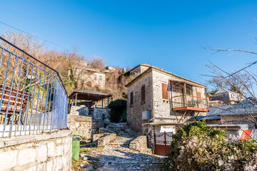 Kallarites village, a traditional village in Tzoumerka, Epirus, Ioannina, Greece
