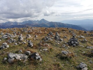 Beautiful mountain landscape. A trail leading through the Tatra National Park.