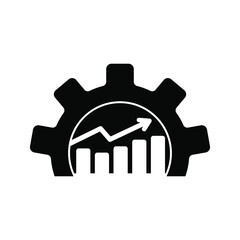 Growth icon. increase growth with setting icon. Business sign. vector illustration