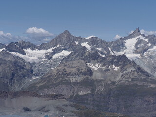 Fototapeta premium Massif of Alps from Klein Matterhorn in Switzerland