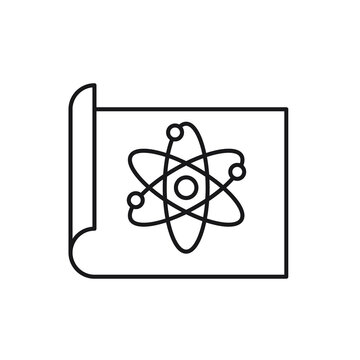 Vector outline symbol suitable for internet pages, sites, stores, shops, social networks. Editable stroke. Line icon of chemical compound or molecule