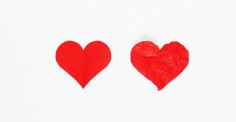 Red heart on a white background, heart, I love you