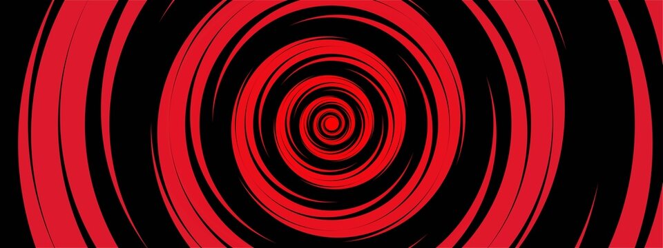 Abstract background. Tunnel design. The texture of circles twisted in a spiral, hypnosis. Sharingan. Uchiha Clan. Anime background. Vector Illustration