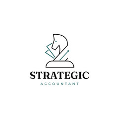 Simple Clean Strategic Accounting Logo Design Template