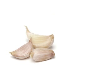 photo of garlic on a white background