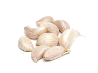 photo of garlic on a white background
