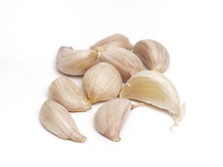 photo of garlic on a white background