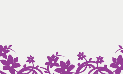 gray background with purple flowers below
