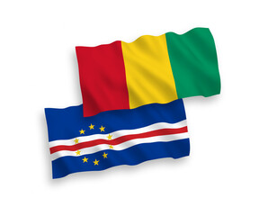 Flags of Republic of Cabo Verde and Guinea on a white background