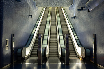 escalator in the a metro station