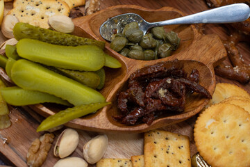 pickles and sides as part of a cheese board