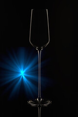 wine glass on black