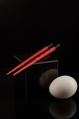 egg and chopsticks
