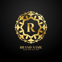 Letter R luxury brand logo concept design