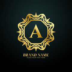 Letter A luxury brand logo concept design