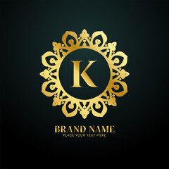 Letter K luxury brand logo concept design