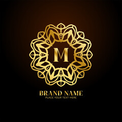 Letter M luxury brand logo concept design