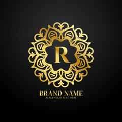 Letter R luxury brand logo concept design