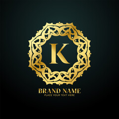 Letter K luxury brand logo concept design
