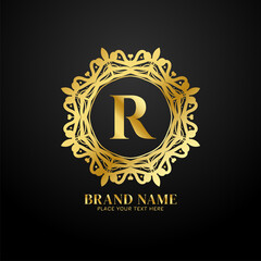 Letter R luxury brand logo concept design