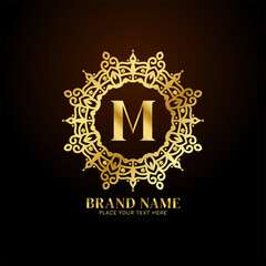 Letter M luxury brand logo concept design