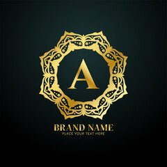 Letter A luxury brand logo concept design