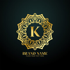 Letter K luxury brand logo concept design