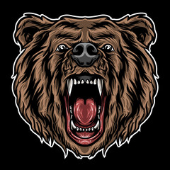 Bear angry vector illustration