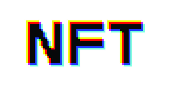 Nft . Modern crypto art background . Vector design clogo . Abstract contemporary art . 
